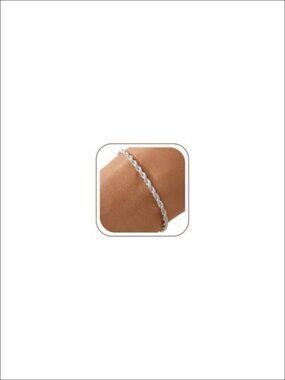 S925 Sterling Silver Rope Chain Bracelet for Women 3mm Minimalist Layerable
